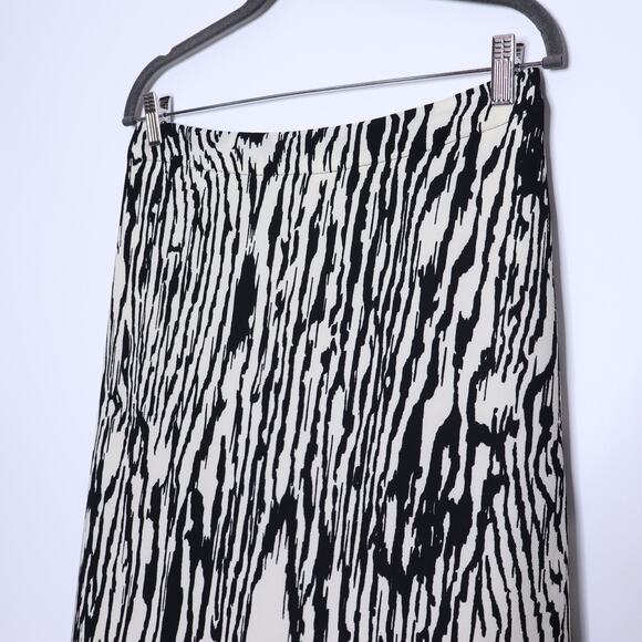 BAUM UND PFERDGARTEN Zebra Print Skirt Black White Midi Lined Women's 40 / US 10 - Picture 4 of 10